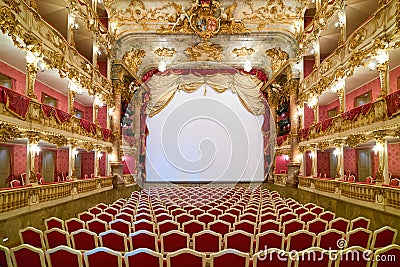 Germany Bavaria Munich. Cuvillia Theatre (Old Residence Theatre) inside Residenz (Residence Palace Editorial Stock Photo