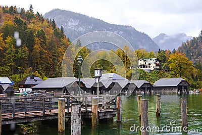 Germany, beautiful, lake, king lake, yacht, boat house Stock Photo