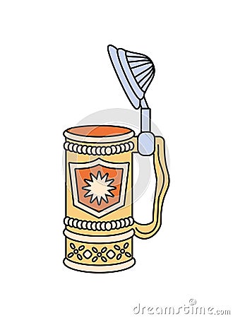 germany beer steins with lid Vector Illustration