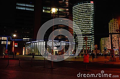 Germany. Berlin. Night cityscape of Berlin. February 17, 2018 Editorial Stock Photo