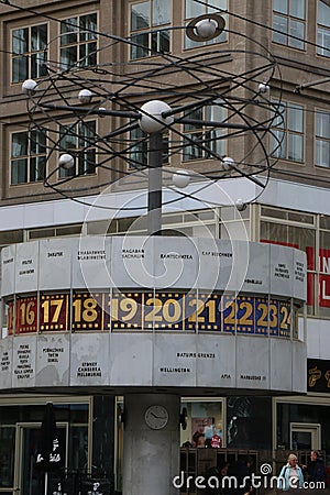 Germany. Berlin. Berlin world clock on Alexanderplatz square Editorial Stock Photo