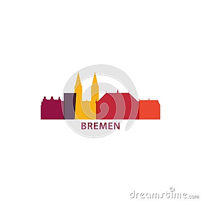 Bremen city skyline logo illustration Vector Illustration
