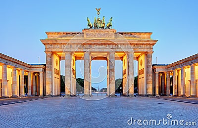 Germany capital city - Berlin, Brandenburg Gate at night Stock Photo