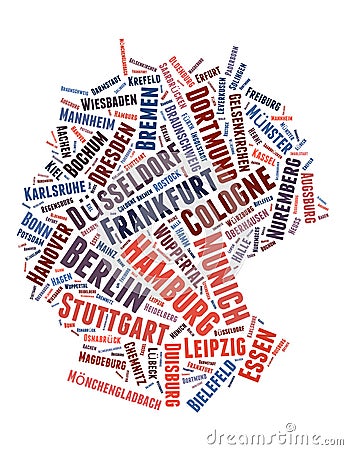 Germany cities word cloud concept Stock Photo