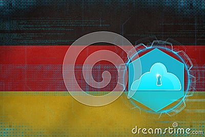 Germany cloud storage. Cloud storage safety concept. Stock Photo