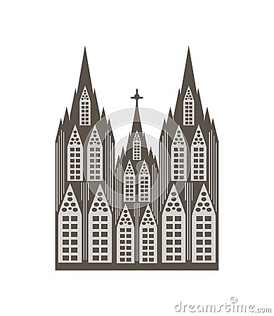 germany cologne cathedral Vector Illustration