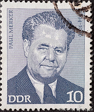 GERMANY, DDR - CIRCA 1974: a postage stamp from Germany, GDR showinga portrait of the politician and functionary of the KPD and th Editorial Stock Photo