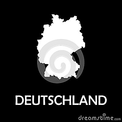 Germany,Deutschland grey country border map Vector Illustration