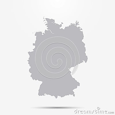 Germany Deutschland map with shadow isolated Stock Photo