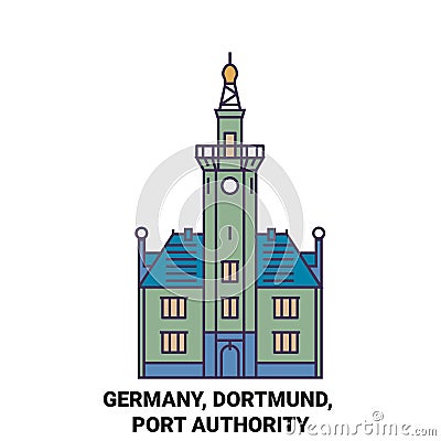 Germany, Dortmund, Port Authority travel landmark vector illustration Vector Illustration