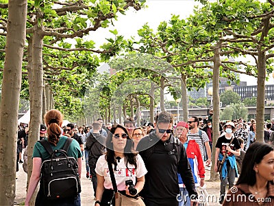 Germany, DÃ¼sseldorf, Dusseldorf, Rhine promenade, May 21, 2022, 403 pm, Japan Day festival of the Japanese people, despite the Editorial Stock Photo