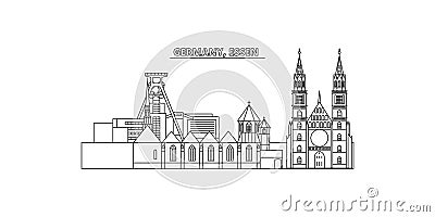 Germany, Essen city skyline isolated vector illustration, icons Vector Illustration