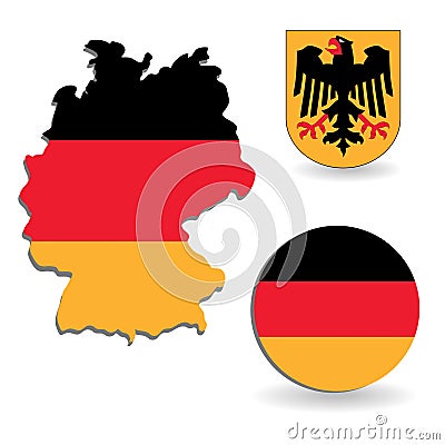 The Germany flag and map Vector Illustration