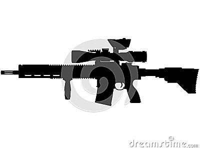 Germany German fully automatic machine gun sniper rifle Heckler & Koch HK G28 Military designation, illustration Cartoon Illustration