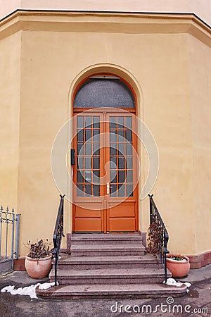 Germany, Halle an der Saale, elegant entrance, building detail Stock Photo