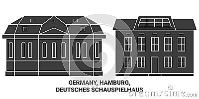 Germany, Hamburg, Deutsches Schauspielhaus travel landmark vector illustration Vector Illustration