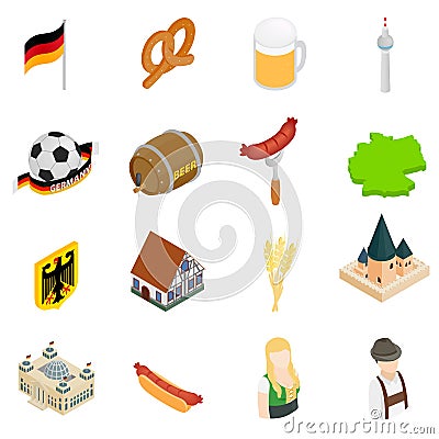 Germany isometric 3d icons Stock Photo