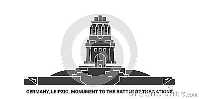 Germany, Leipzig, Monument To The Battle Of The Nations travel landmark vector illustration Vector Illustration