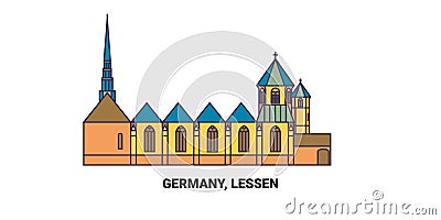 Germany, Lessen travel landmark vector illustration Vector Illustration