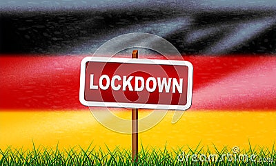 Germany lockdown stopping ncov epidemic or outbreak - 3d Illustration Stock Photo