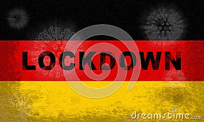 Germany lockdown stopping ncov epidemic or outbreak - 3d Illustration Stock Photo