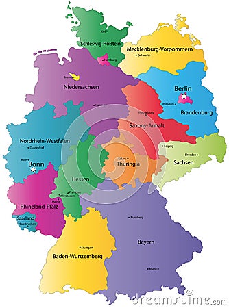 Germany map Cartoon Illustration