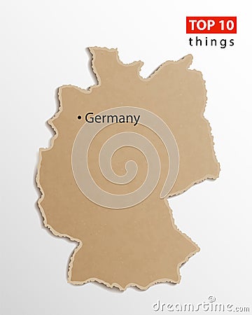 Germany map on craft paper texture. Template for infographics. Creative travel and business concept Vector Illustration