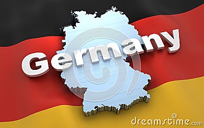 Germany map and flag Stock Photo