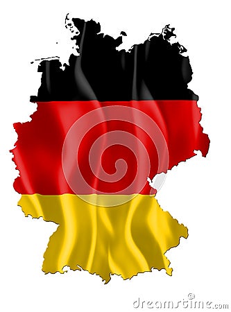 Germany map with flag Stock Photo