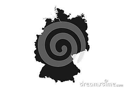 Germany map icon silhouette isolated vector image Vector Illustration
