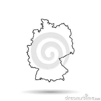 Germany map in line style. Vector Illustration