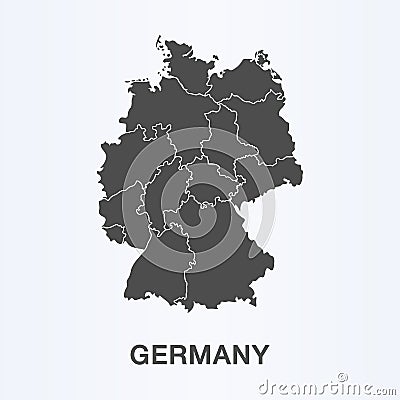 Germany map vector. European German country icon. Vector Illustration