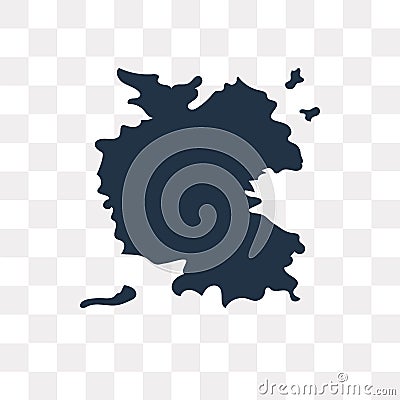 Germany map vector icon isolated on transparent background, Germ Vector Illustration