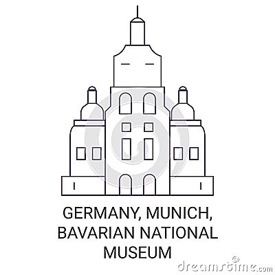 Germany, Munich, Bavarian National Museum travel landmark vector illustration Vector Illustration