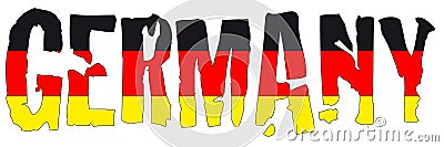 Germany name and flag Vector Illustration