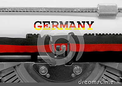 Germany with national colors flag text Stock Photo