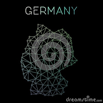 Germany network map. Vector Illustration