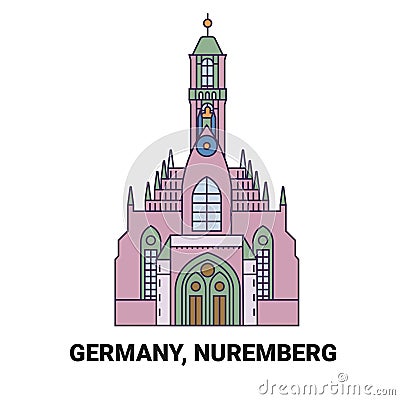 Germany, Nuremberg travel landmark vector illustration Vector Illustration
