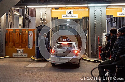 Germany. Old tunnel under the river Elbe in Hamburg. February 13, 2018 Editorial Stock Photo