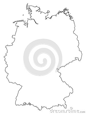 Germany outline map isolated on white background. Vector Illustration