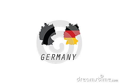 Germany outline map national borders Vector Illustration