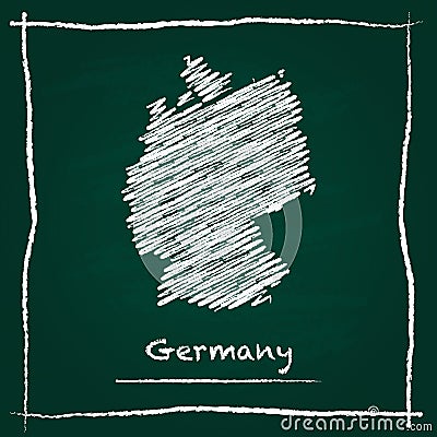 Germany outline vector map hand drawn with chalk. Vector Illustration