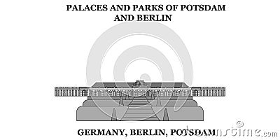 Germany, Potsdam City city skyline isolated vector illustration, icons Vector Illustration