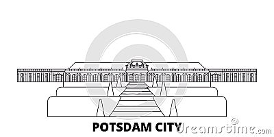 Germany, Potsdam City line travel skyline set. Germany, Potsdam City outline city vector illustration, symbol, travel Vector Illustration