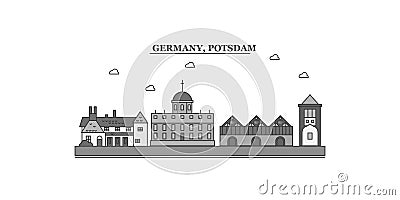 Germany, Potsdam city skyline isolated vector illustration, icons Vector Illustration