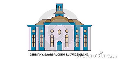 Germany, Saarbrucken, Ludwigskirche travel landmark vector illustration Vector Illustration