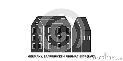 Germany, Saarbrucken, Uhrmachers Haus travel landmark vector illustration Vector Illustration