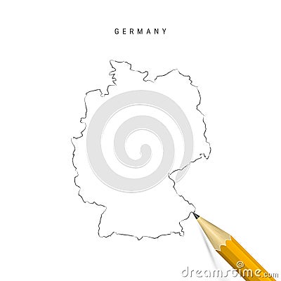 Germany freehand sketch outline vector map isolated on white background Vector Illustration