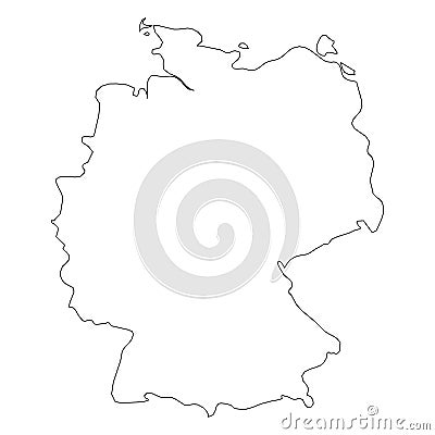 Germany - solid black outline border map of country area. Simple flat vector illustration Vector Illustration