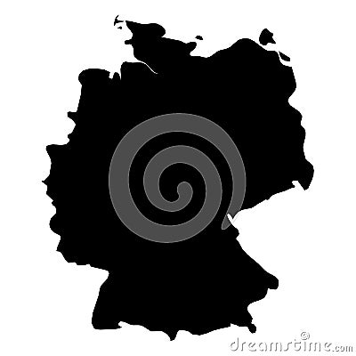 Germany - solid black silhouette map of country area. Simple flat vector illustration Vector Illustration